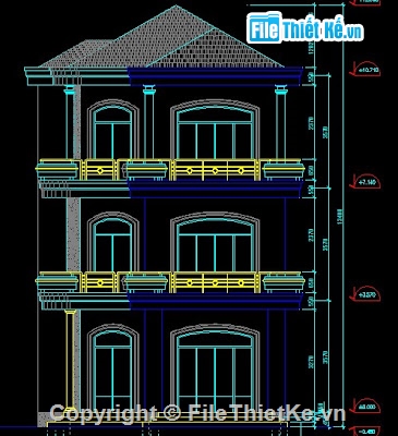 Bản vẽ autocad,nhà 3 tầng,thiết kế nhà 3 tầng,bản vẽ nhà 3 tầng